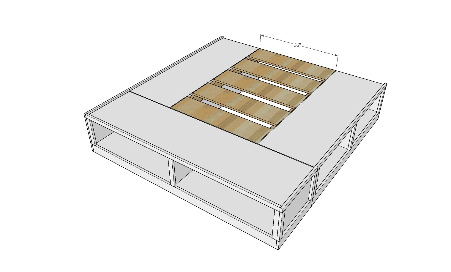 Diy king size bed frame outlet with storage plans